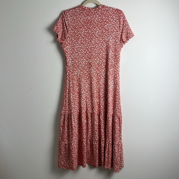 HOBBS London Jacinta Dress Apricot Ivory Floral Pint Fit & Flare Dress Size US8 - Picture 3 of 12